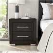 Furniture of America Loomier 2-Drawer Solid Wood Nightstand with USBs in Black