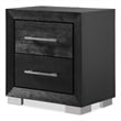 Furniture of America Loomier 2-Drawer Solid Wood Nightstand with USBs in Black