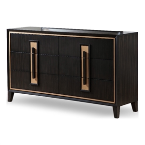 furniture of america wenton 6-drawer solid wood dresser in espresso