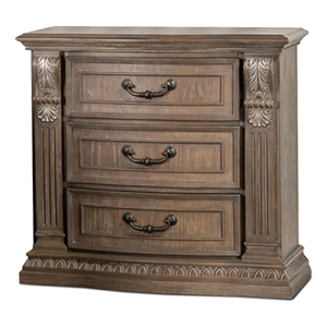 Furniture of America Ashlen 3-Drawer Wood Nightstand in Weathered Oak