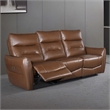 Furniture of America Dansworth Leather Power Sofa in Caramel Brown