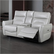Furniture of America Dansworth Leather Storage Power Loveseat in Taupe