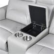 Furniture of America Dansworth Leather Storage Power Loveseat in Taupe