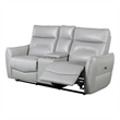 Furniture of America Dansworth Leather Storage Power Loveseat in Taupe
