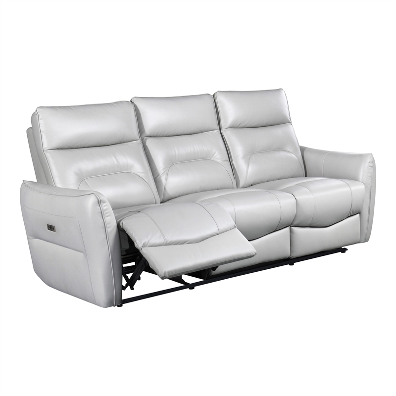 Furniture of America Dansworth 2-Piece Leather Power Sofa Set in Taupe