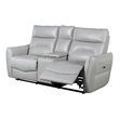 Furniture of America Dansworth 2-Piece Leather Power Sofa Set in Taupe