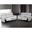 Furniture of America Dansworth 2-Piece Leather Power Sofa Set in Taupe