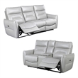 Furniture of America Dansworth 2-Piece Leather Power Sofa Set in Taupe