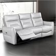 Furniture of America Dansworth Leather Power Sofa in Taupe