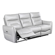 Furniture of America Dansworth Leather Power Sofa in Taupe
