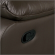 Furniture of America Jenn Leather Upholstered Recliner in Brown
