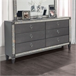 Furniture of America Galantt 6-Drawer Solid Wood Dresser in Gray