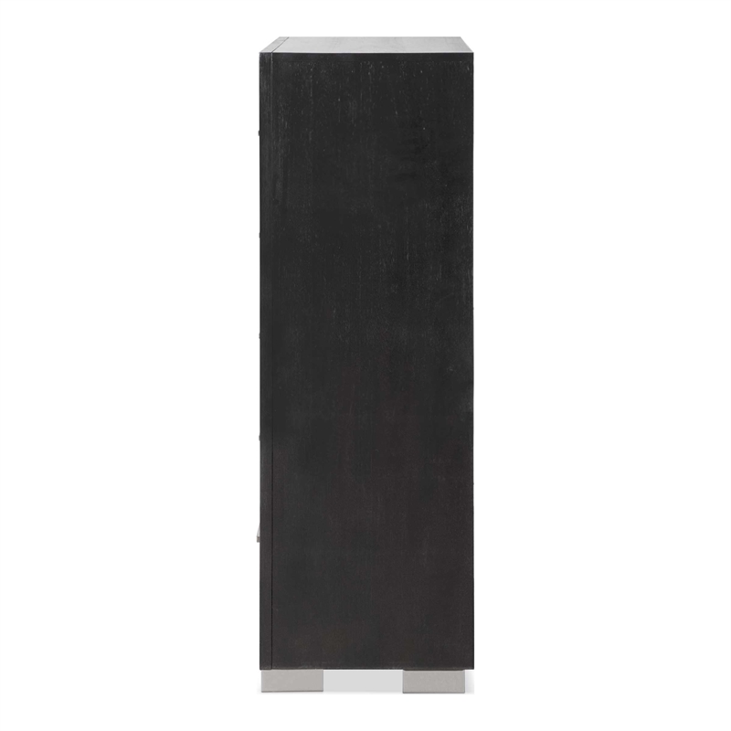 Furniture of America Loomier 5-Drawer Solid Wood Chest in Black