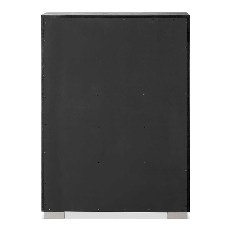 Furniture of America Loomier 5-Drawer Solid Wood Chest in Black