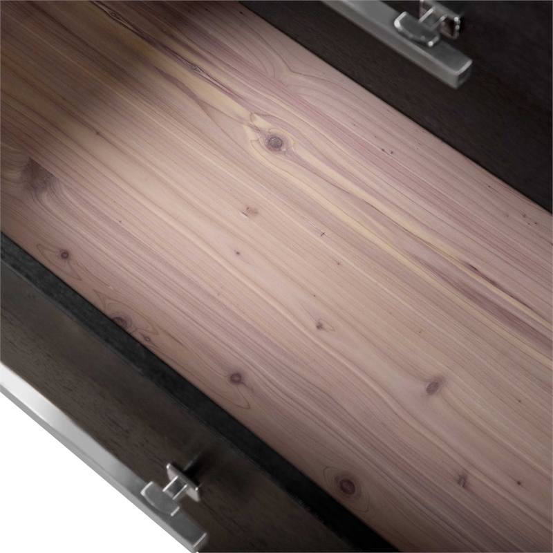 Furniture of America Loomier 5-Drawer Solid Wood Chest in Black