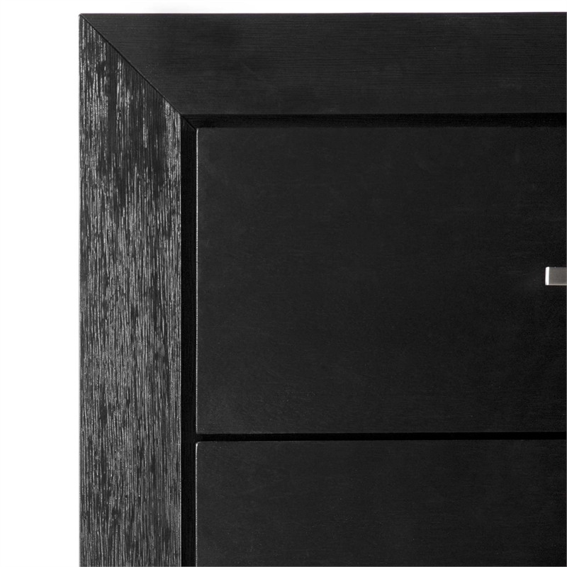 Furniture of America Loomier 5-Drawer Solid Wood Chest in Black