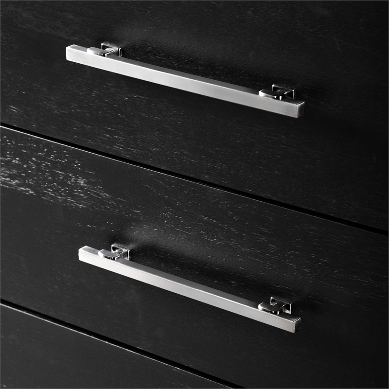 Furniture of America Loomier 5-Drawer Solid Wood Chest in Black