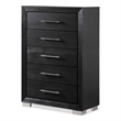 Furniture of America Loomier 5-Drawer Solid Wood Chest in Black