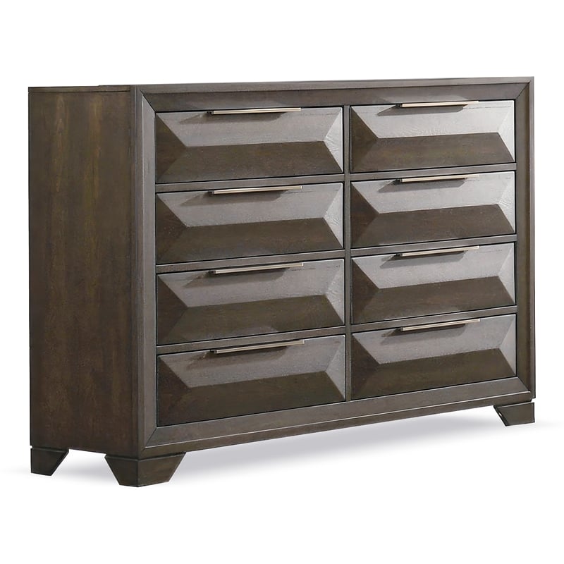 Furniture of America Werren 8-Drawer Solid Wood Dresser in Espresso