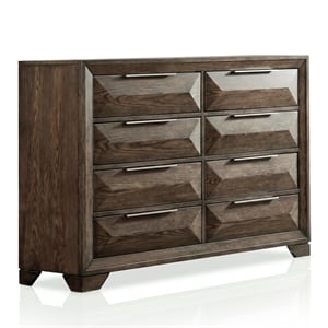 Furniture of America Werren 8-Drawer Solid Wood Dresser in Espresso