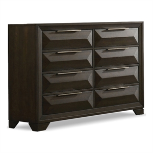 furniture of america werren 8-drawer solid wood dresser in espresso
