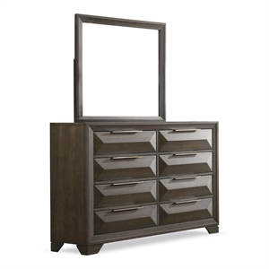 FOA Werren 2-Piece 8-Drawer Solid Wood Dresser and Mirror Set in Espresso