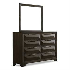 foa werren 2-piece 8-drawer solid wood dresser and mirror set in espresso