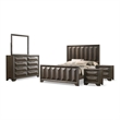 FOA Werren 5pc Espresso Wood Bed Set - King + 2 Nightstands + Dresser + Mirror
