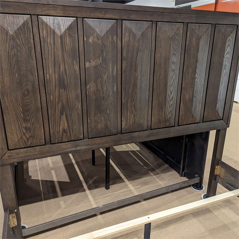 FOA Werren 6pc Espresso Wood Bed Set - King+2 Nightstands+Chest+Dresser+Mirror