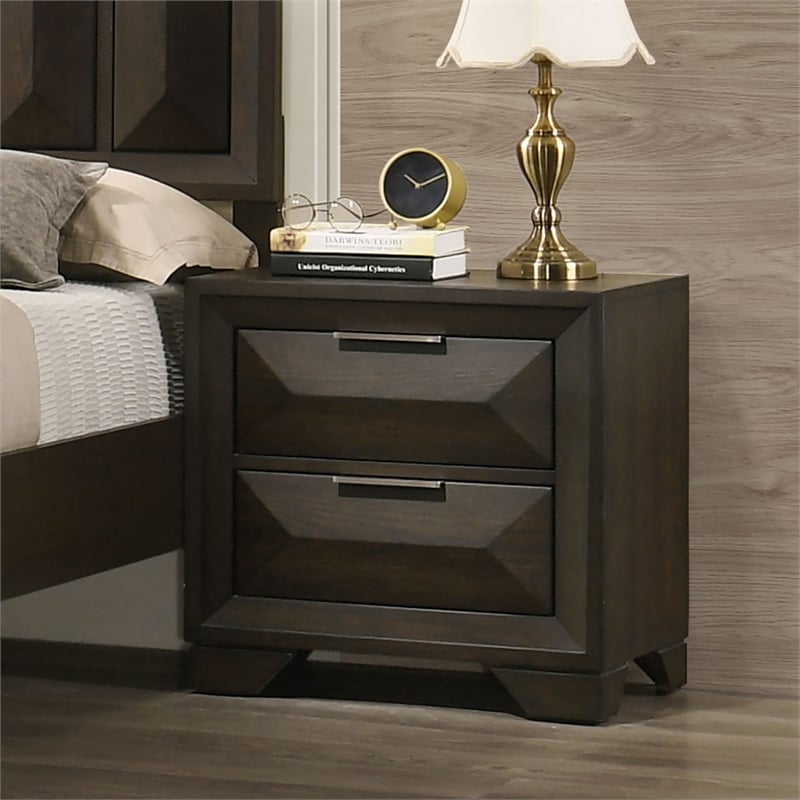Furniture of America Werren 2-Drawer Solid Wood Nightstand in Espresso