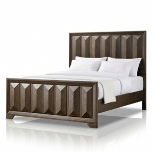 Furniture of America Werren Panel Solid Wood Queen Bed in Espresso