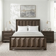 FOA Werren 3-Piece Espresso Solid Wood Bedroom Set - Queen + 2 Nightstands