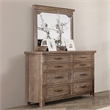 FOA Saides 2-Piece 8-Drawer Solid Wood Dresser and Mirror Set in Brown