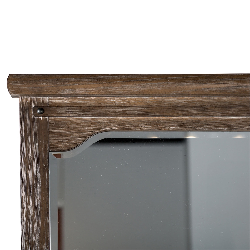 FOA Saides 2-Piece 8-Drawer Solid Wood Dresser and Mirror Set in Brown