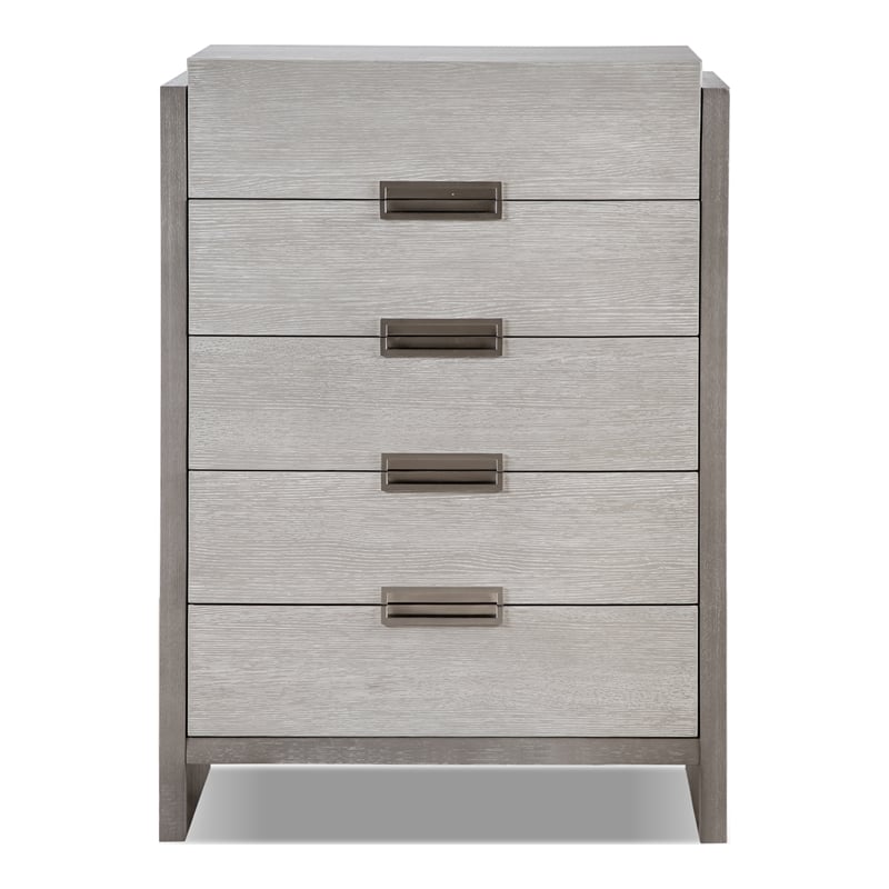Furniture of America Yasgard 5-Drawer Solid Wood Chest in Gray