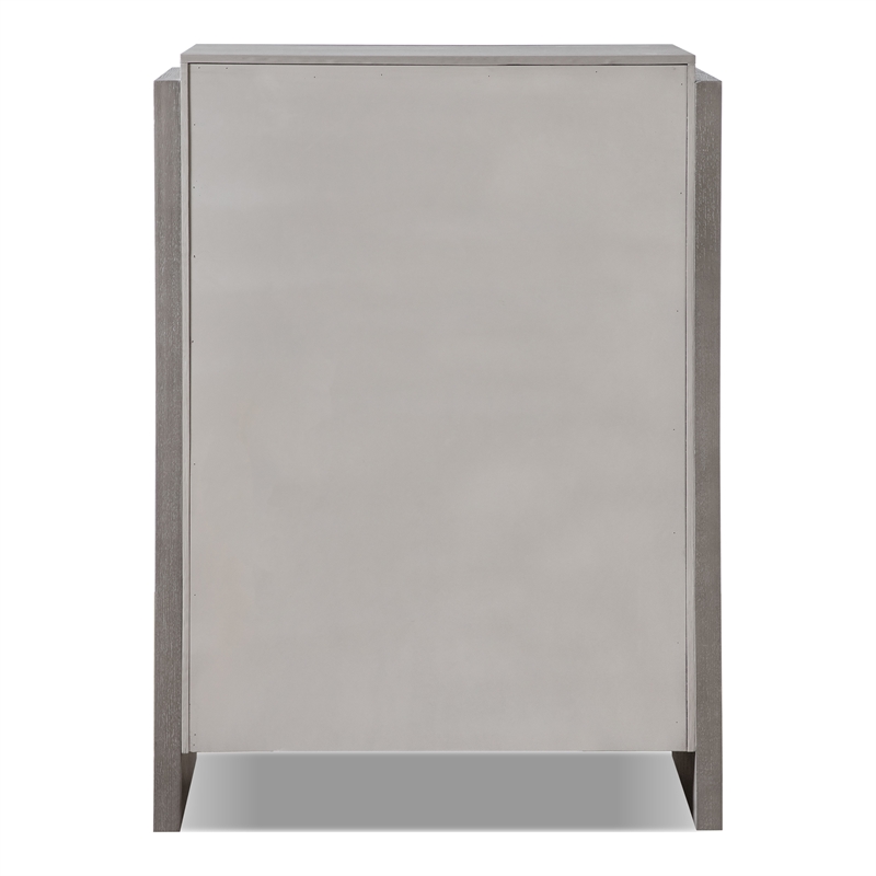 Furniture of America Yasgard 5-Drawer Solid Wood Chest in Gray