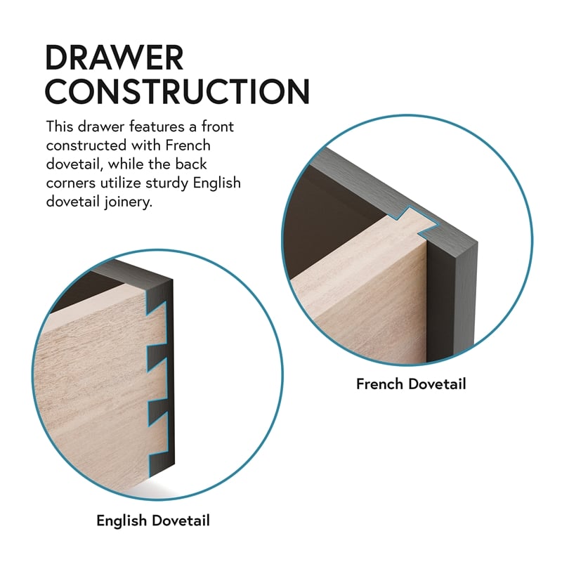 Furniture of America Yasgard 5-Drawer Solid Wood Chest in Gray