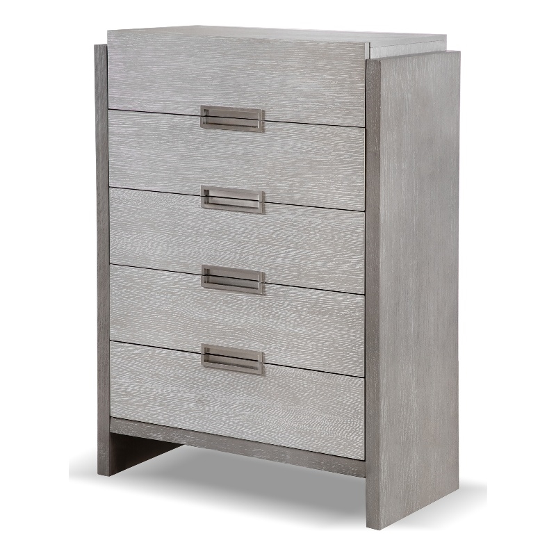 Furniture of America Yasgard 5-Drawer Solid Wood Chest in Gray
