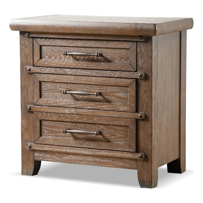 Furniture of America Saides 3-Drawer Solid Wood Nightstand in Brown