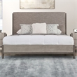 Furniture of America Yasgard Padded Headboard Solid Wood King Bed in Gray