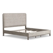 Furniture of America Yasgard Padded Headboard Solid Wood King Bed in Gray