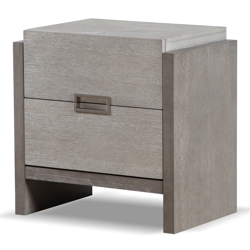 FOA Yasgard 3-Piece Gray Solid Wood Bedroom Set - King + 2 Nightstands