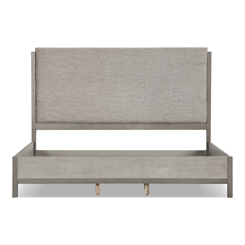 FOA Yasgard 6pc Gray Wood Bed Set - King+2 Nightstands+Chest+Dresser+Mirror