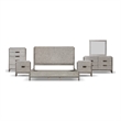 FOA Yasgard 6pc Gray Wood Bed Set - King+2 Nightstands+Chest+Dresser+Mirror