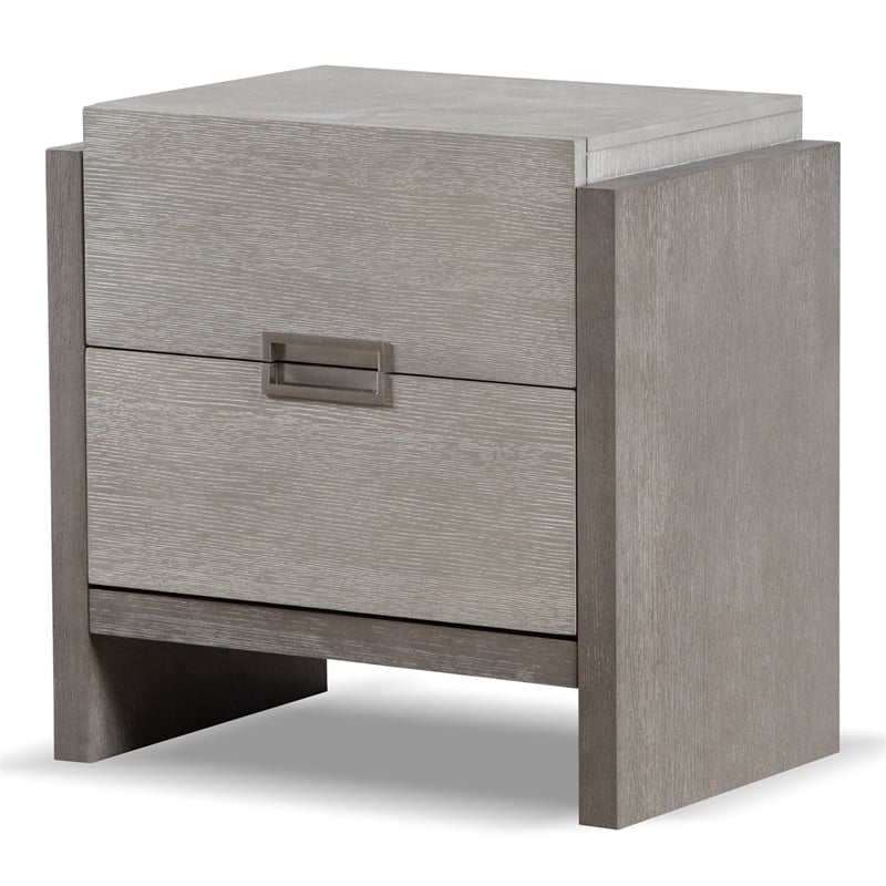 FOA Yasgard 5pc Gray Wood Bed Set - King + 2 Nightstands + Dresser + Mirror