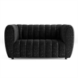 Furniture of America Totulem Boucle Fabric Channel Tufted Loveseat in Black