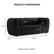 Furniture of America Totulem Boucle Fabric Channel Tufted Sofa in Black