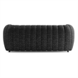 Furniture of America Totulem Boucle Fabric Channel Tufted Sofa in Black