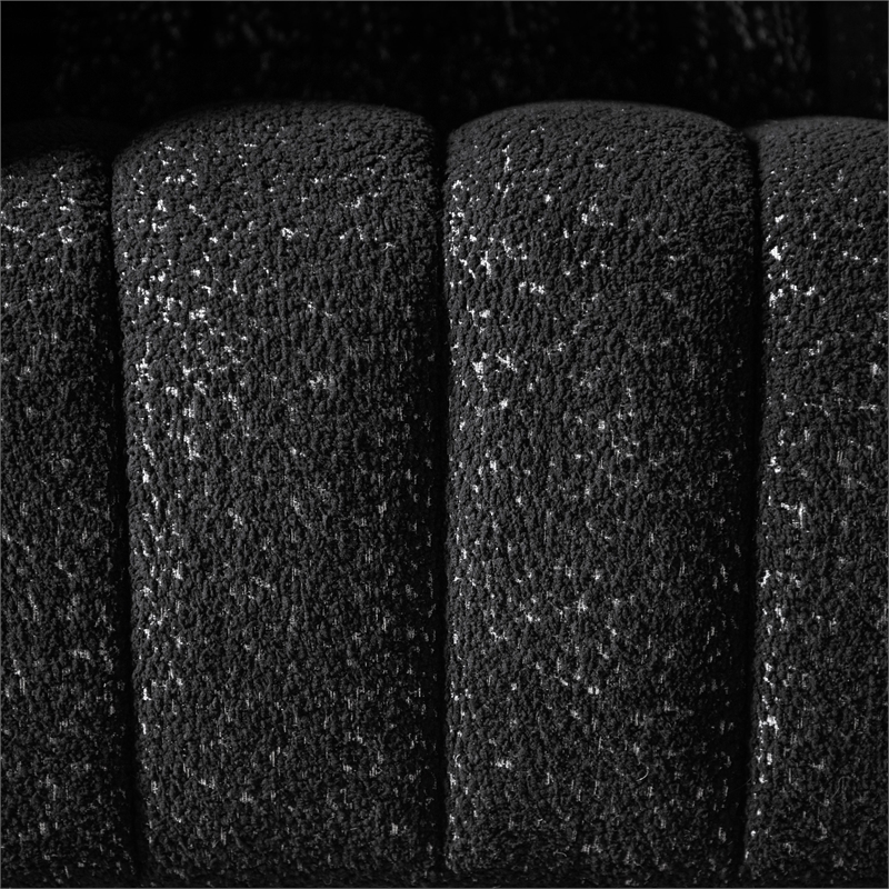 Furniture of America Totulem Boucle Fabric Channel Tufted Arm Chair in Black