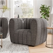 Furniture of America Totulem Boucle Fabric Tufted Arm Chair in Charcoal Gray